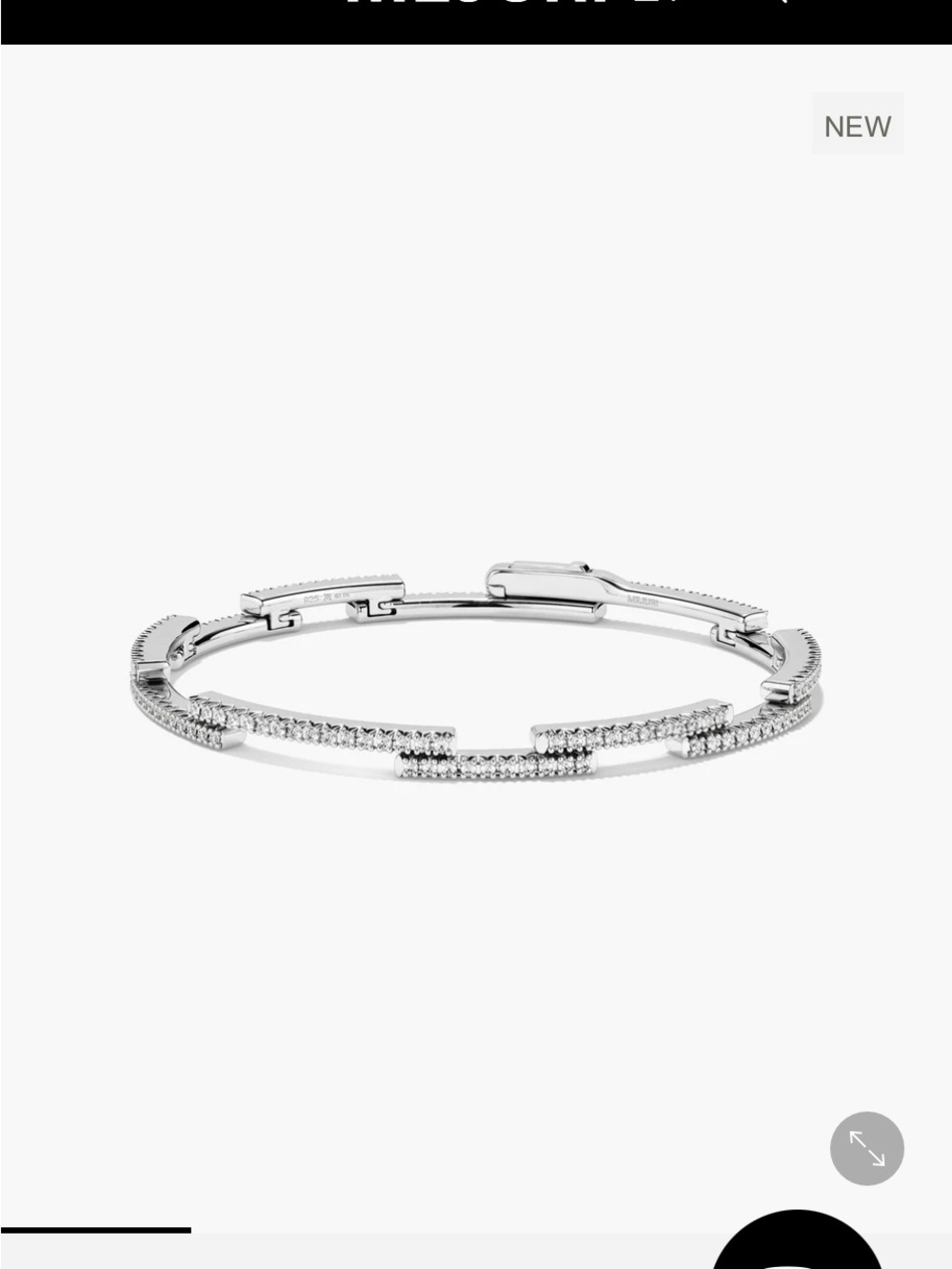 Mejuri Interconnected Tennis Bracelet,Silver and lab grown wht sapphire. NWT$638